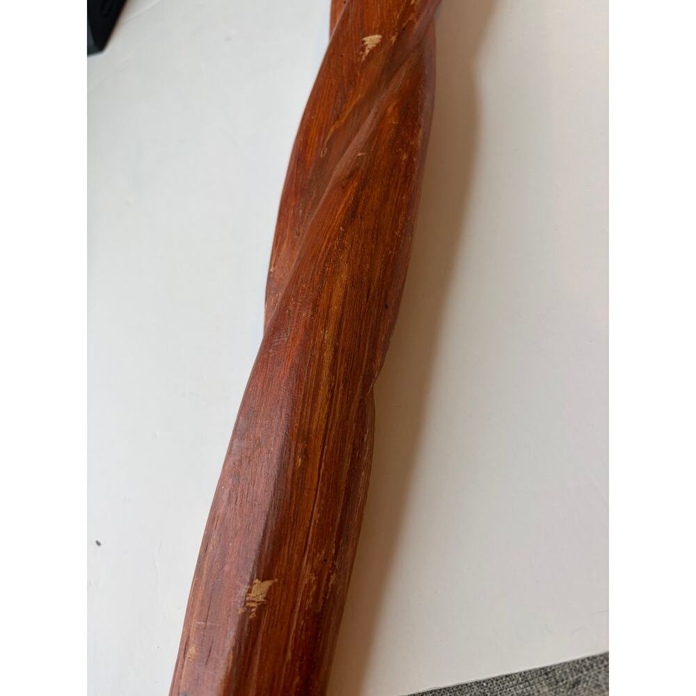 African Walking Stick Hand-Carved Bust, 37.5" Tall - Picture 11 of 11
